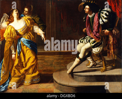 Esther vor Ahasverus - von Artemisia Gentileschi, 1600 Stockfoto