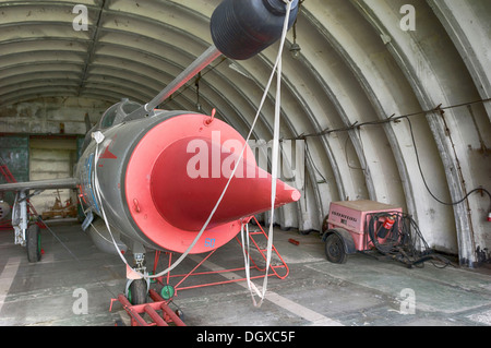 MIG-21 SMT Flugzeuge, eine relativ seltene Version in Deutschland, im Jahr 1993 durch die sowjetischen Luftstreitkräfte während ihren Rückzug zurückgelassen, Stockfoto