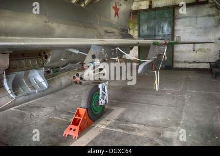 MIG-21 SMT Flugzeuge, eine relativ seltene Version in Deutschland, im Jahr 1993 durch die sowjetischen Luftstreitkräfte während ihren Rückzug zurückgelassen, Stockfoto