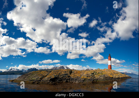 Leuchtturm in den Beagle-Kanal, Ushuaia, Feuerland, Patagonien, Argentinien, Südamerika Stockfoto