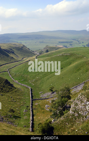 Die Kalkstein-Tal des Conistone Dib aus gesehen die Dales so Long Distance Fußweg Wharfedale Yorkshire Stockfoto