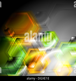 Hellen geometrische Elemente auf dem dunklen Hintergrund. Vector Illustration Eps 10 Stockfoto