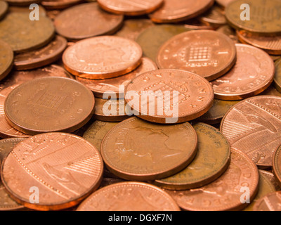 Bündel von 1 Cent-Stücke. Stockfoto