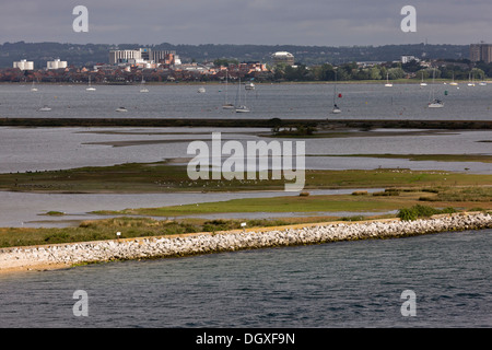 Die Lagune auf Brownsea Island, Hafen von Poole, Dorset. Dorset Wildlife Trust Naturschutzgebiet. Stockfoto