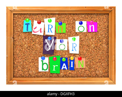 Kork-Bulletin oder Message-Board. Stockfoto