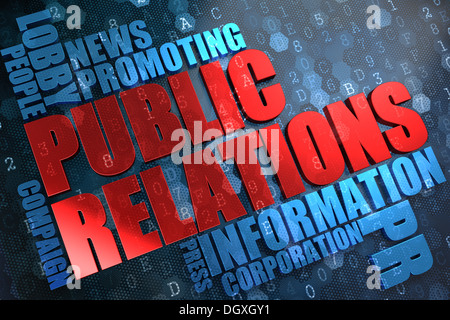 Public Relations. WordCloud Konzept. Stockfoto