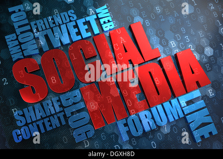 Social Media. WordCloud Konzept. Stockfoto