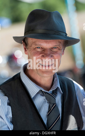 Schauspieler Edgar Selge während einer Pressekonferenz in Uebersee bin Chiemsee, Bayern Stockfoto