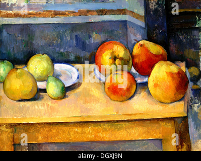 Stillleben mit Äpfeln und Birnen - von Paul Cézanne, 1895 Stockfoto