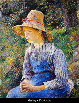 Camille Pissarro - Bäuerin mit einem Strohhut, 1889 Stockfoto