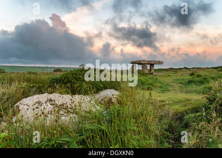 Lanyon Quoit Menhire auf Moor in der Nähe von Penzance in Cornwall Stockfoto