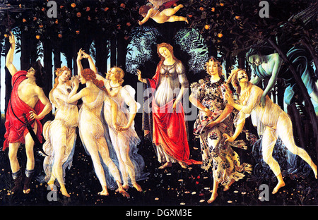 La Primavera - von Sandro Botticelli, 1482 - nur zur redaktionellen Verwendung. Stockfoto