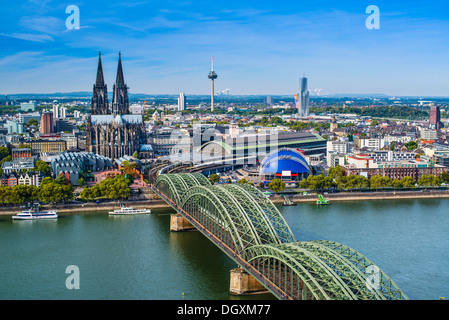 Köln, Blick über den Rhein. Stockfoto