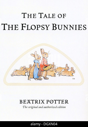 Beatrix Potter - die Geschichte von den Flopsi-Häschen Buch cover, 1909 Stockfoto