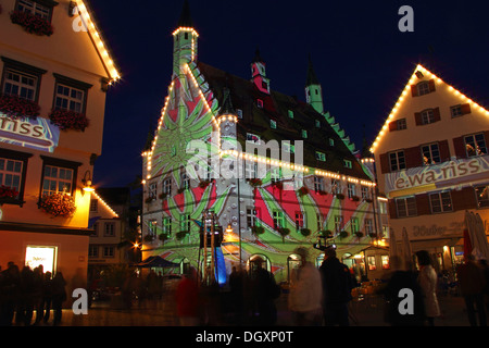 Langzeitbelichtung Biberach Marktplatz in eine weihnachtliche Stimmung ...