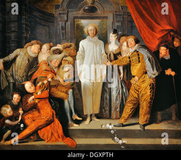 Italienischen Komiker - von Jean-Antoine Watteau Stockfoto