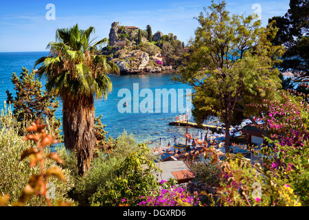 Isola Bella, Taormina, Sizilien, Italien Stockfoto