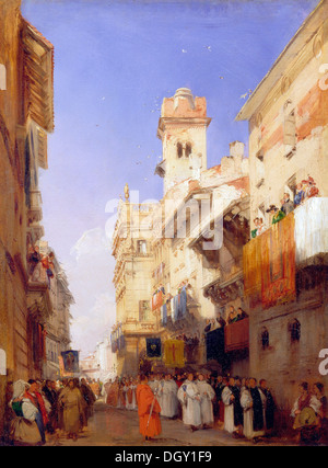 Richard Parkes Bonington, Corso Sant'Anastasia, Verona 1828 Öl auf Vollpappen. Yale Center for British Art, New Haven, USA. Stockfoto