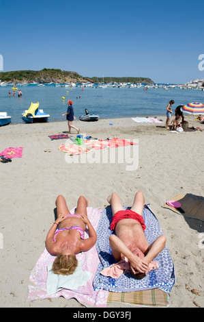 Einen Strand gesehen auf der Insel Menorca, Spanien Stockfoto