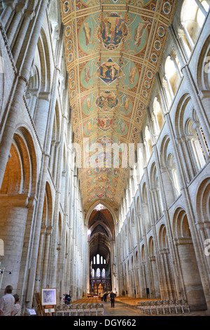 Hauptschiff der Kathedrale von Ely, Ely, Cambridgeshire, England, Vereinigtes Königreich Stockfoto