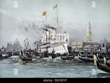 "Hohenzollern", seiner Majestät des deutschen Kaisers Yacht in Venedig, 1894, Illustration aus dem Jahrbuch für moderne Kunst in Master Stockfoto