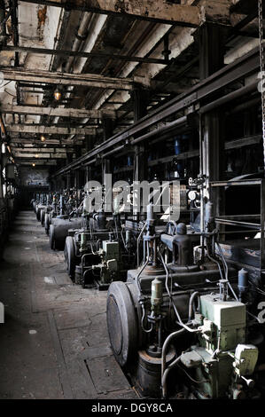 Turbinen in Energie Fabrik Knappenrode, historische Brikettfabrik, eines der vier Standorte der sächsischen Industriemuseum Stockfoto