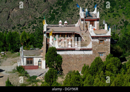 Tibetischen Häuser, Architektur in der alten Kham in Joaju Zangzhai Dorf, Danba, jetzt Sichuan, China, Asien Stockfoto