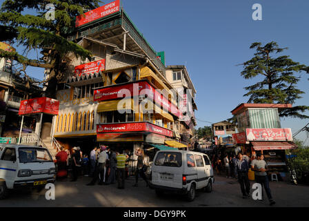 Hauptkreuzung in Upper Dharamsala, McLeod Ganj, Himachal Pradesh, Himalaya, Indien, Asien Stockfoto