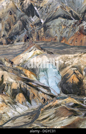 Luftbild, Rhyolith Berge, Landmannalaugar, Island, Europa Stockfoto