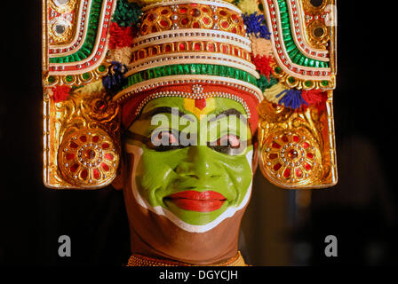 Thullal Tänzer, Kottayam, Kerala, Südindien, Indien, Asien Stockfoto