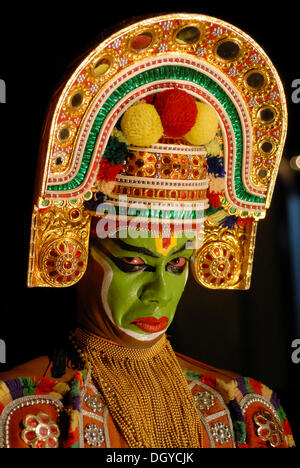 Thullal Tänzer, Kottayam, Kerala, Südindien, Indien, Asien Stockfoto