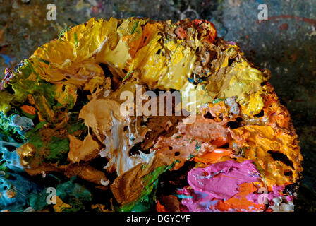 Maler Palette, Ölfarben, Zürich, Schweiz, Europa Stockfoto