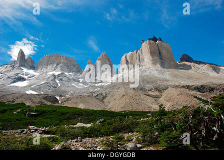 La Valle de Los Frances oder das Tal von den Franzosen, Torres del Paine Nationalpark, Puerto Natales, Chile, Südamerika Stockfoto