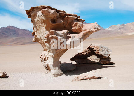 El Arbol de Piedra, auch Stein Baum, Salar de Uyuni, Salz-Wüste von Uyuni, Bolivien, Südamerika Stockfoto