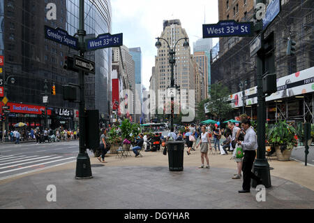 Grün Square, Broadway und 6. Avenue, Murray Hill, New York City, New York, USA, Vereinigte Staaten von Amerika, Nordamerika Stockfoto