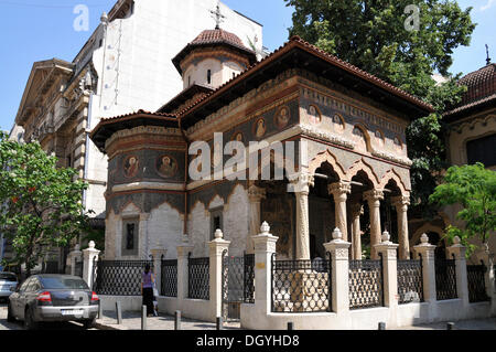 Stavropoleos Kirche, Strada Stavropoleos, Bukarest, Rumänien, Europa Stockfoto