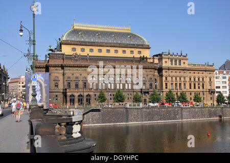 National Theater, Narodni divadlo, Altstadt, Prag, Tschechische Republik, Europa Stockfoto