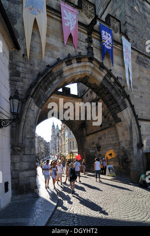 Turm der Karlsbrücke, mostecka, Altstadt, Prag, Tschechische Republik, Europa Stockfoto