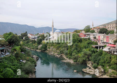 Altstadt, karadjoz Beg-moschee, Mostar, Bosnien-Herzegowina, Bosnien und Herzegowina, Europa Stockfoto