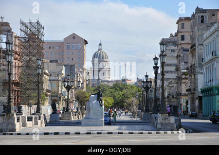 Prado, Paseo de Marti Boulevard, Havanna, historischen Bezirk, Kuba, Karibik, Zentralamerika Stockfoto