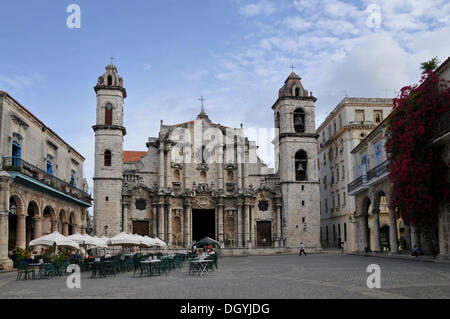 Kathedrale von Havanna auf der Plaza de la Catedral entfernt in Havanna, der historische Bezirk, Kuba, Karibik, Zentralamerika Stockfoto