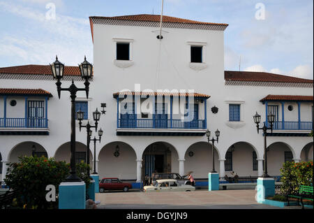 Fidel Castro Balkon, Rathaus, Parque Cespedes, Altstadt, Santiago de Cuba, Kuba, Karibik, Zentralamerika Stockfoto