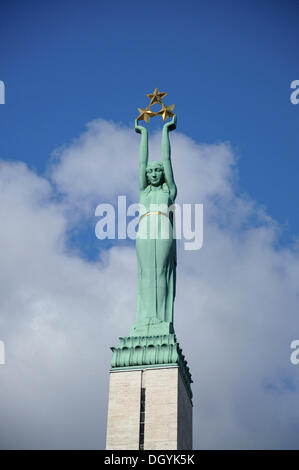 Der piemineklis Freiheitsdenkmal, Riga, das historische Zentrum, Lettland, Baltikum, Nordeuropa Stockfoto