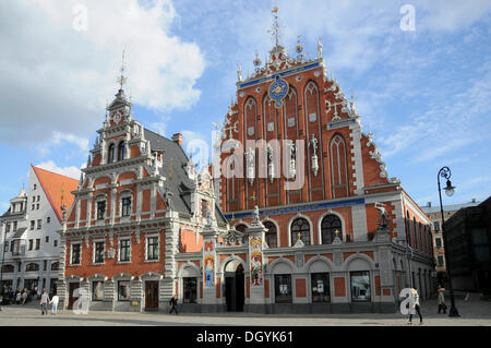 Das Schwarzhäupterhaus, ratslaukums Square, Riga, historischen Bezirk, Lettland, Baltikum, Nordeuropa Stockfoto