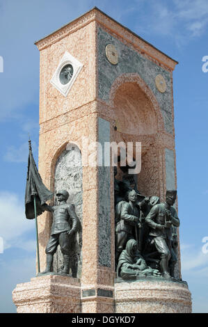 Cumhuriyet aniti, Republik Denkmal, Platz Taksim, Istanbul, Türkei, Europa Stockfoto