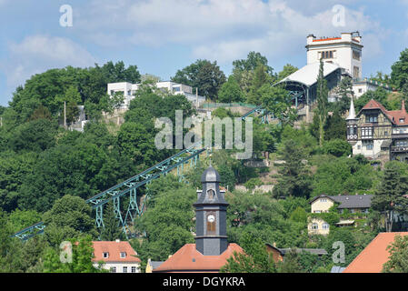 Schwebebahn, loschwitz, Dresden, Sachsen Stockfoto