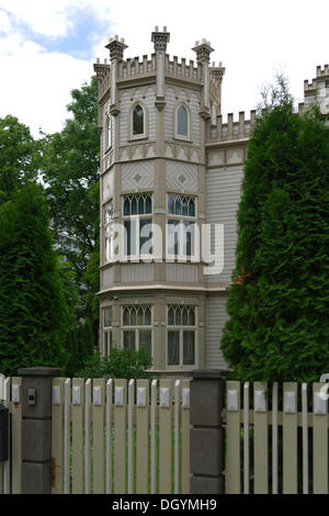 Turm, Holz- haus, villa, juras Iela, Jurmala, Lettland, Baltikum, Europa Stockfoto