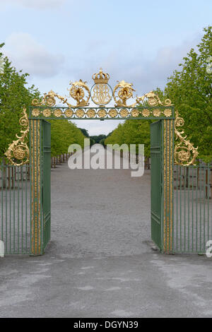 Eingang zum Palast Gärten, Drottningholm Palast, Stockholm, Stockholms län, Schweden Stockfoto