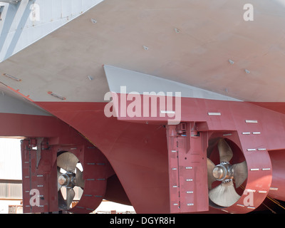 Start im Werft - Seitenansicht des Stern zu versenden Stockfoto