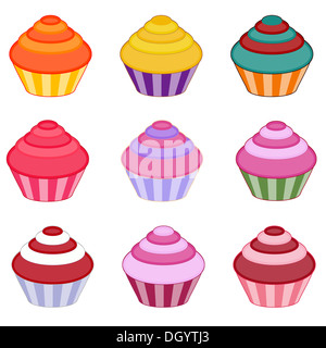 Cupcake set Stockfoto